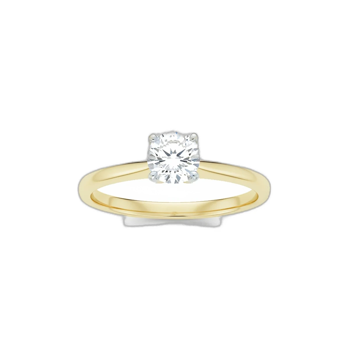 A gold ring on a clean white background with a soft contact shadow