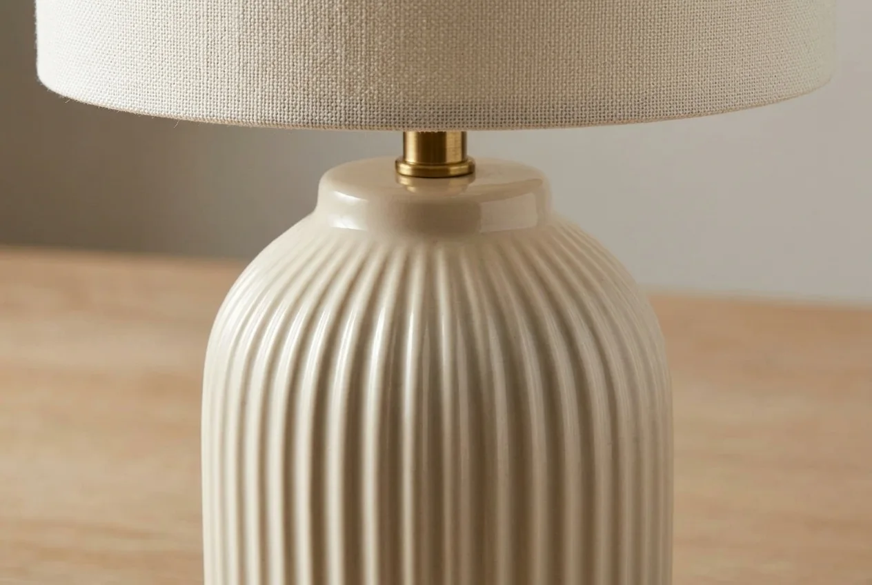 Macro of the lamp base and shade