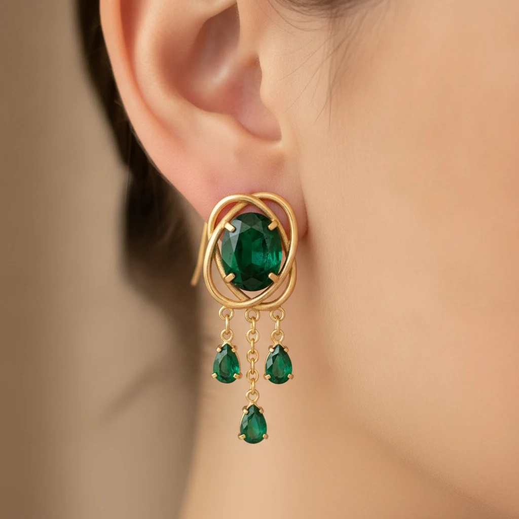 An earring worn on the ear
